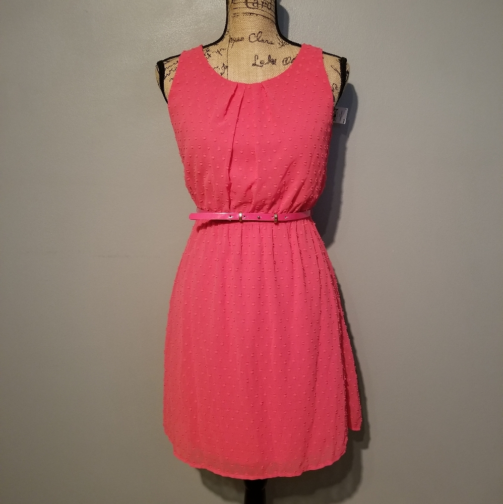 Elle Clip Dot Dress Azalea NWT